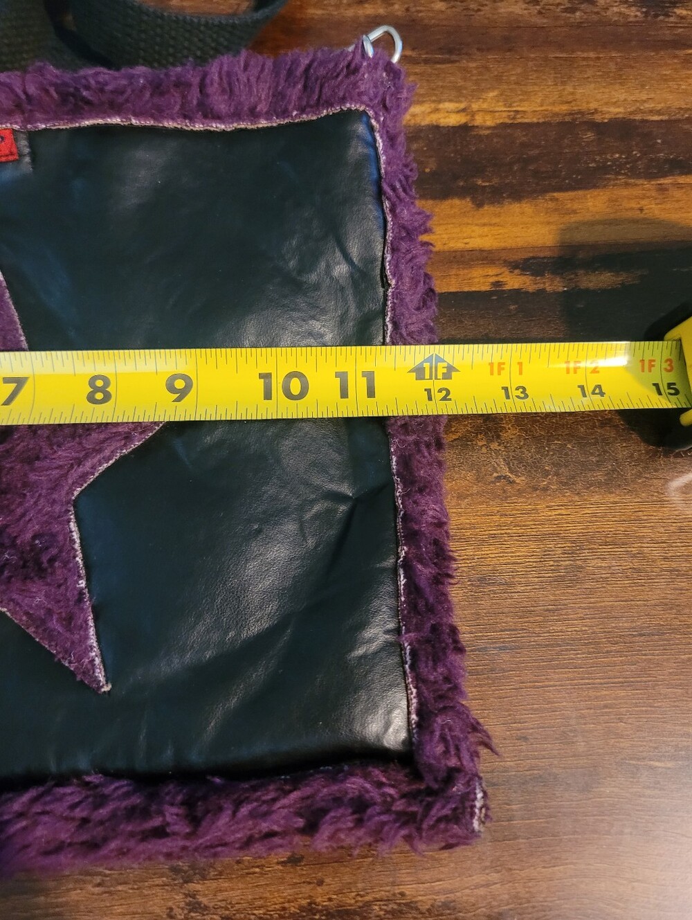 Tripp NYC Vintage Purple Star Faux-Fur Crossbody Bag Reveridable HTF Y2K - Picture 6 of 11